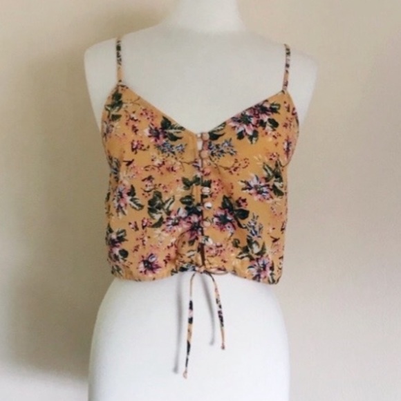 ✨HP✨ FLYNN SKYE Floral Crop Cami Tank Top Blouse - Picture 2 of 12